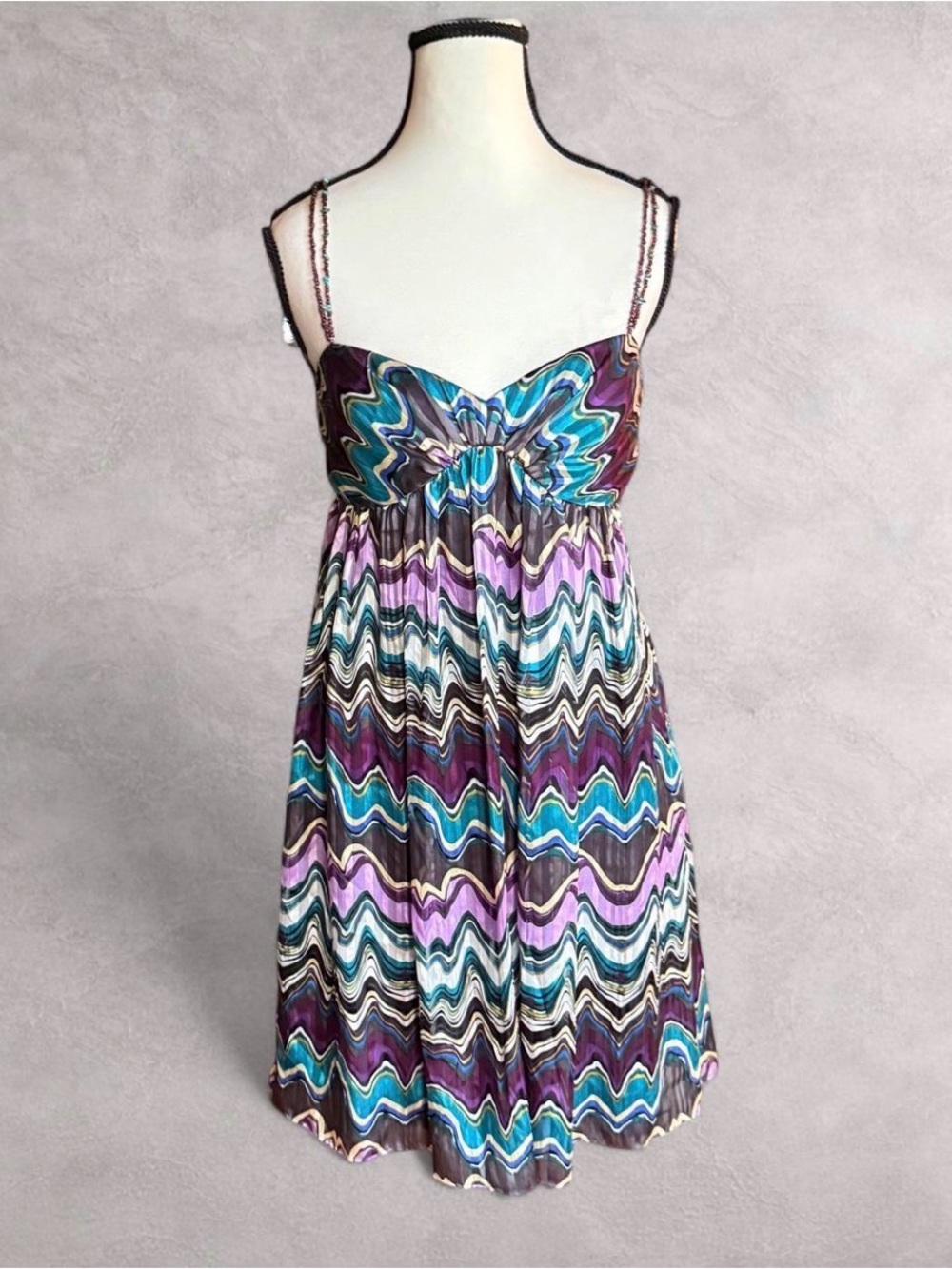 Laundry By Shelli‎ Segal Silk Beaded Strap Dress - Size 10